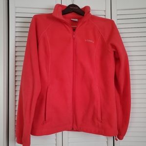Womens coral Columbia fleece jacket